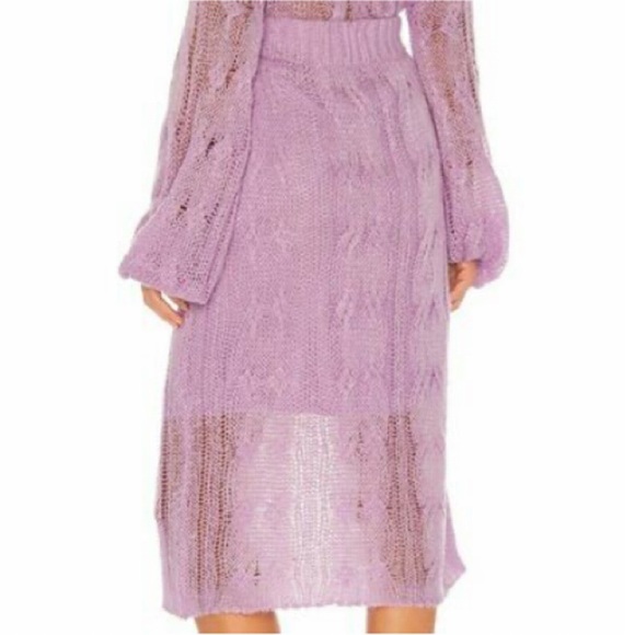 π KENDALL & KYLIE LILAC HIGH WAIST CHUNKY KNIT MIDI SKIRT! - Picture 3 of 12